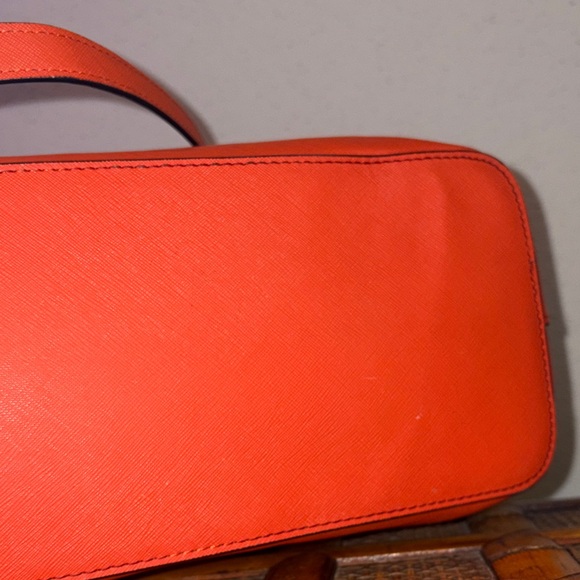 Calvin Klein Orange Saffiano Leather Tote Bag - Picture 7 of 16
